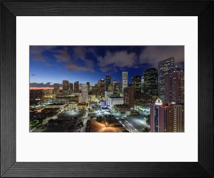 Framed Print : Downtown City Skyline, Houston, Texas, USA Framed Print : Downtown City Skyline, Houston, Texas, USA