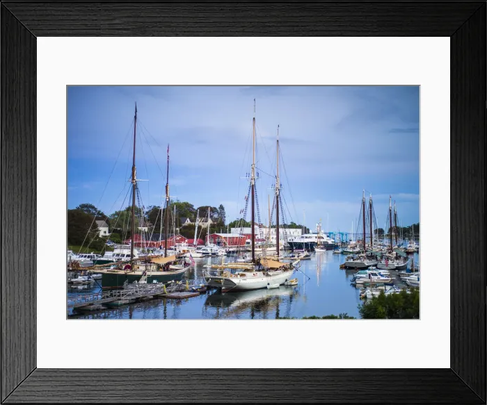 Framed Print : USA, Maine, Camden, Camden Harbor and windjammers sailing ships Framed Print : USA, Maine, Camden, Camden Harbor and windjammers sailing ships