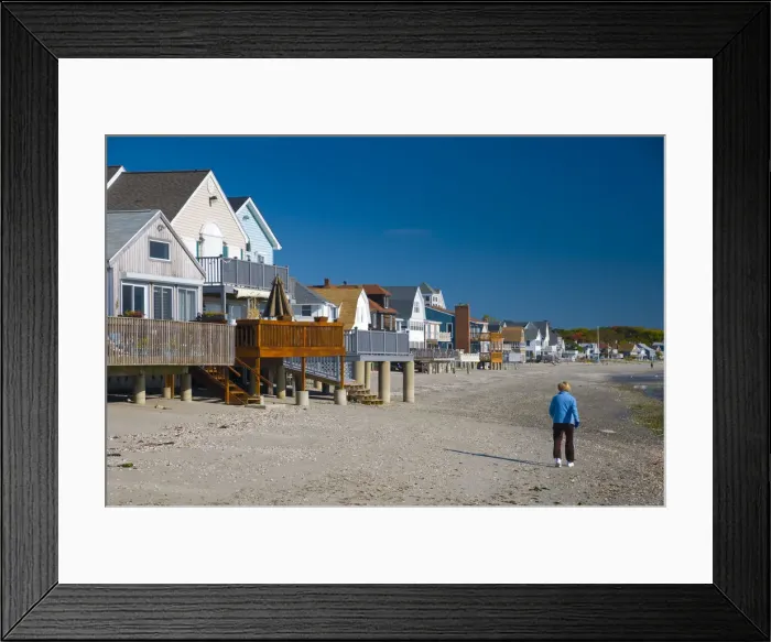 Framed Print : USA, Connecticut, Houses beside Silver Sands State Park