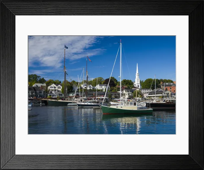 Framed Print : USA, Maine, Camden, Camden Harbor, dawn Framed Print : USA, Maine, Camden, Camden Harbor, dawn