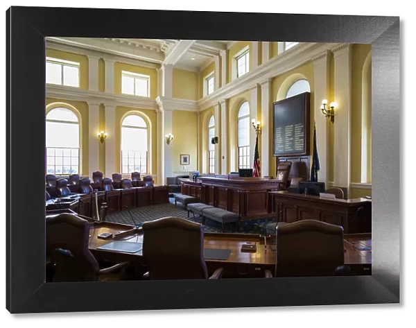 USA, Maine, Augusta, Maine State House, chamber of The State Senate