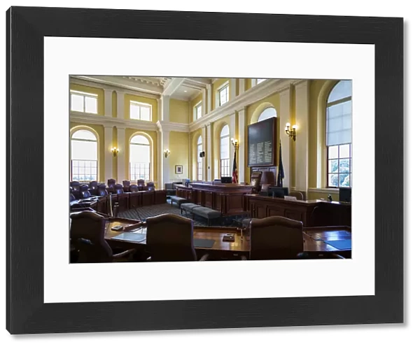 USA, Maine, Augusta, Maine State House, chamber of The State Senate