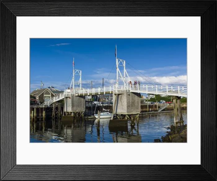 Framed Print : USA, Maine, Ogunquit, Perkins Cove, footbridge Framed Print : USA, Maine, Ogunquit, Perkins Cove, footbridge