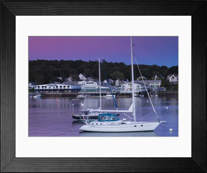 Framed Print : USA, Maine, Boothbay Harbor, boats, dusk Framed Print : USA, Maine, Boothbay Harbor, boats, dusk
