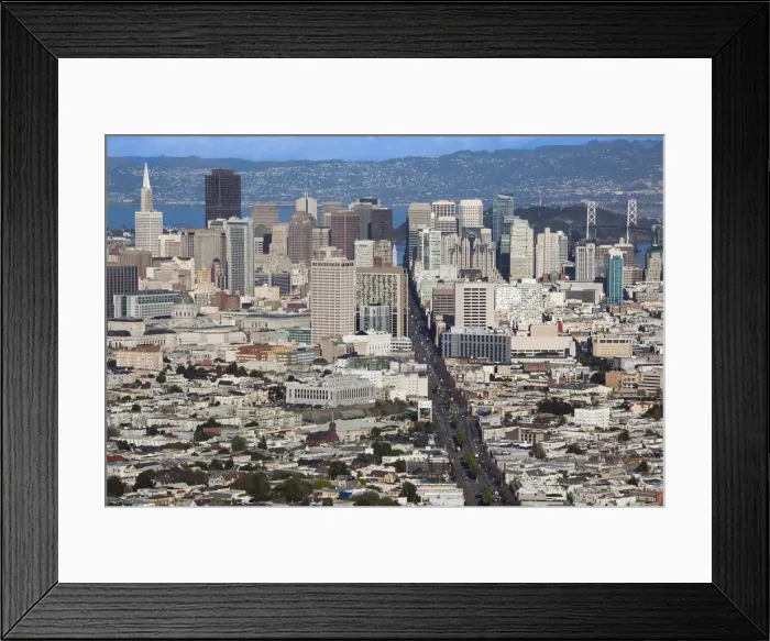 Framed Print : USA, California, San Francisco, Twin Peaks, late afternoon elevated downtown view Framed Print : USA, California, San Francisco, Twin Peaks, late afternoon elevated downtown view
