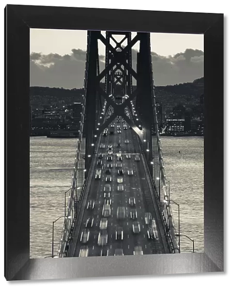USA, California, San Francisco, Embarcadero, Bay Bridge from Treasure Island