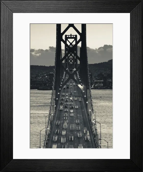 Framed Print : USA, California, San Francisco, Embarcadero, Bay Bridge from Treasure Island