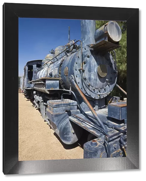 USA, California, Death Valley National Park, Furnace Creek, Borax Museum, old locomotive