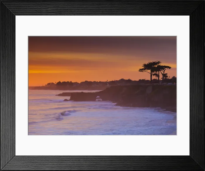 Framed Print : USA, California, Central Coast, Santa Cruz, sunset view of West Cliff Drive Framed Print : USA, California, Central Coast, Santa Cruz, sunset view of West Cliff Drive