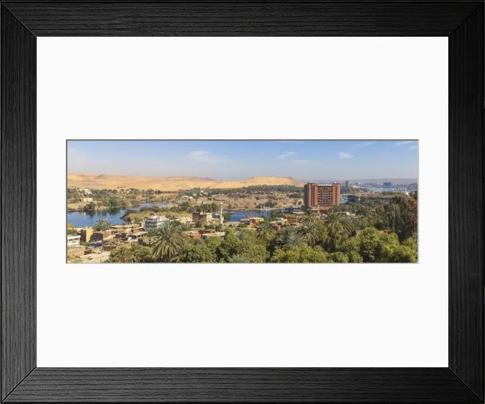 Framed Print : Egypt, Upper Egypt, Aswan, View of New Cataract Hotel and Khnum ruins Framed Print : Egypt, Upper Egypt, Aswan, View of New Cataract Hotel and Khnum ruins