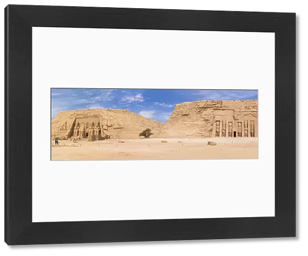 Egypt, Abu Simbel, The Great Temple and The small temple - known as Temple of Hathor