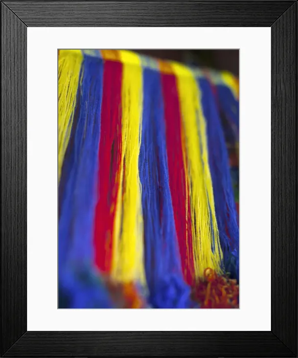 Framed Print : Ataco, El Salvador, Colorful Threads, Wool For Weaving Textiles On Traditional Treadle Framed Print : Ataco, El Salvador, Colorful Threads, Wool For Weaving Textiles On Traditional Treadle