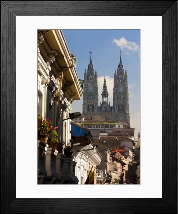Framed Print : 20th century Church of La Basilica del Voto Nacional, Quito, Ecuador
