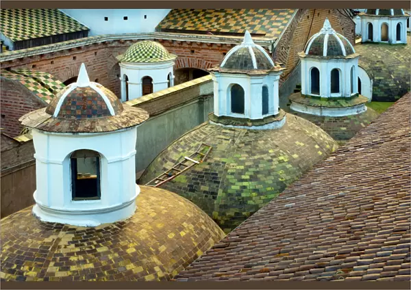 Tiled Cupolas Seperate The Rooftops of The Metropolitan Cathedral and Iglesia El Sagrario