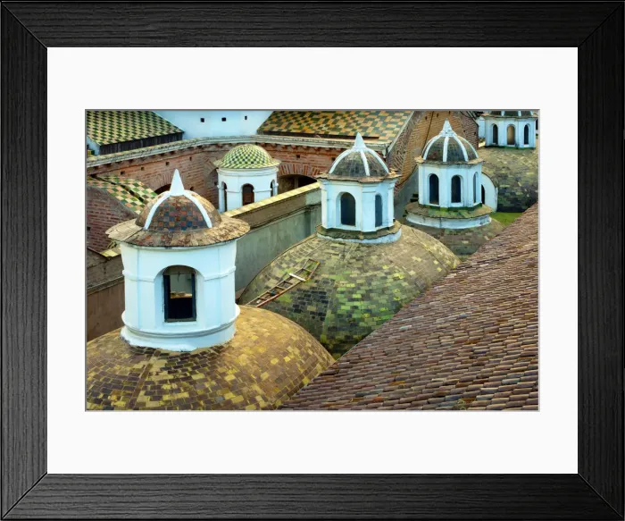 Framed Print : Tiled Cupolas Seperate The Rooftops of The Metropolitan Cathedral and Iglesia El Sagrario Framed Print : Tiled Cupolas Seperate The Rooftops of The Metropolitan Cathedral and Iglesia El Sagrario