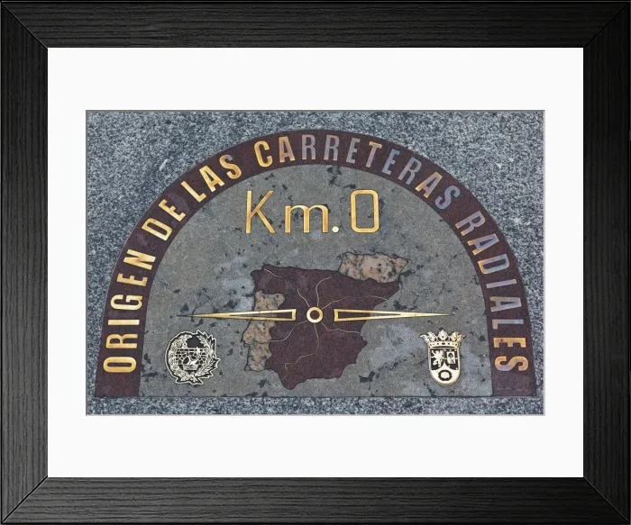 Framed Print : Spain, Madrid, Centro Area, Puerta del Sol, Kilometro Zero, kilometer marker for Framed Print : Spain, Madrid, Centro Area, Puerta del Sol, Kilometro Zero, kilometer marker for