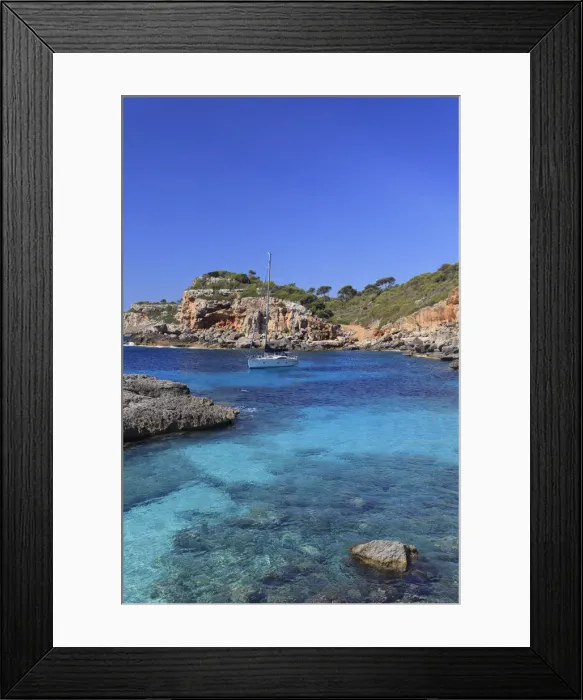 Framed Print : Spain, Balearic Islands, Mallorca, Calas Almonia Beach Framed Print : Spain, Balearic Islands, Mallorca, Calas Almonia Beach