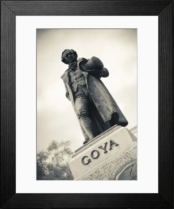 Framed Print : Spain, Madrid, Paseo del Prado Area, Museo del Prado museum, statue of the painter Framed Print : Spain, Madrid, Paseo del Prado Area, Museo del Prado museum, statue of the painter