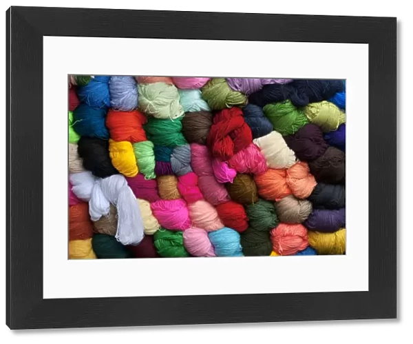 Saquisili Market, Balls of Dyed Yarn For Sale, Wool, Saquisili, Cotopaxi Province