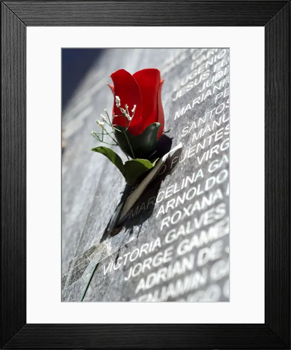 Framed Print : San Salvador, El Salvador, Paper Red Rose, Memorial Wall, Monument To Framed Print : San Salvador, El Salvador, Paper Red Rose, Memorial Wall, Monument To