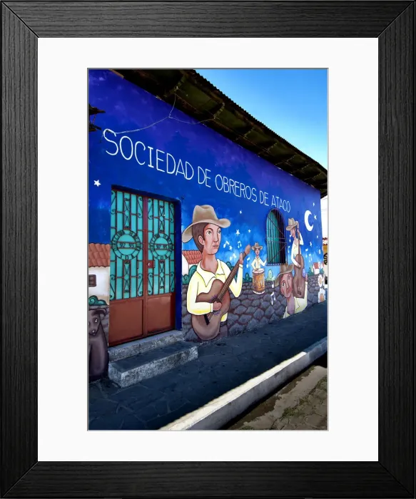 Framed Print : Ataco, El Salvador, Wall Mural, Society Of Labor Of Ataco Facade, Famous