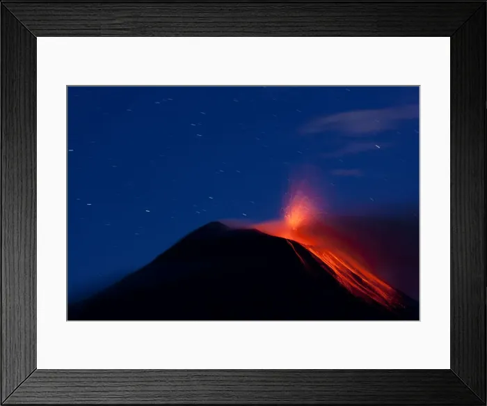 Framed Print : Tungurahua volcano erupting with lava flow, Banos, Ecuador Framed Print : Tungurahua volcano erupting with lava flow, Banos, Ecuador