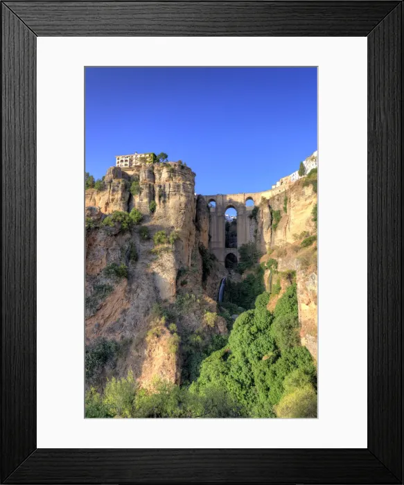 Framed Print : Spain, Andalucia, Ronda, Ronda Village and Ponte Nuovo Bridge Framed Print : Spain, Andalucia, Ronda, Ronda Village and Ponte Nuovo Bridge