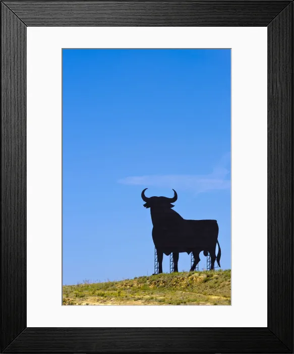 Framed Print : Spain, Andalucia, Cadiz Province, Jerez de la Frontera, El Cuadrejon, an Osborne Bull Framed Print : Spain, Andalucia, Cadiz Province, Jerez de la Frontera, El Cuadrejon, an Osborne Bull
