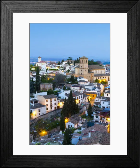 Framed Print : Spain, Andalucia, Granada Province, Granada, Sacromonte and Albaicin Districts, left Framed Print : Spain, Andalucia, Granada Province, Granada, Sacromonte and Albaicin Districts, left