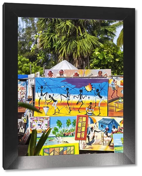 Dominican Republic, Samana Peninsula, Las Terrenas, Haitian paintings