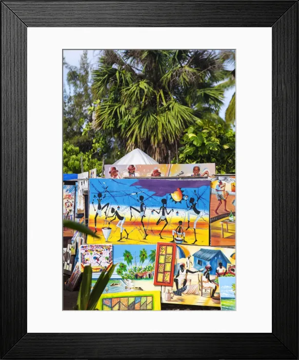 Framed Print : Dominican Republic, Samana Peninsula, Las Terrenas, Haitian paintings Framed Print : Dominican Republic, Samana Peninsula, Las Terrenas, Haitian paintings
