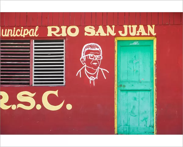 Dominican Republic, Rio San Juan, Colourful govenment building