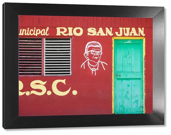 Dominican Republic, Rio San Juan, Colourful govenment building
