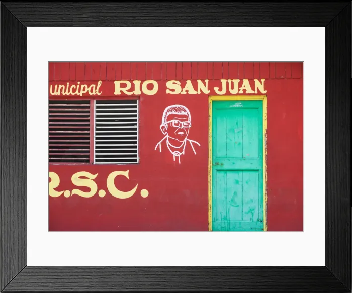Framed Print : Dominican Republic, Rio San Juan, Colourful govenment building Framed Print : Dominican Republic, Rio San Juan, Colourful govenment building