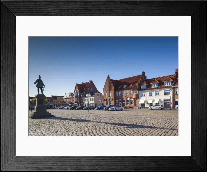Framed Print : Denmark, Zealand, Koge, The Torvet, largest town square in Denmark