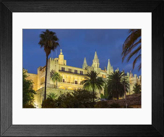 Framed Print : Royal Palace of La Almudaina & Cathedral La Seu, Palma, Mallorca (Majorca), Balearic Framed Print : Royal Palace of La Almudaina & Cathedral La Seu, Palma, Mallorca (Majorca), Balearic