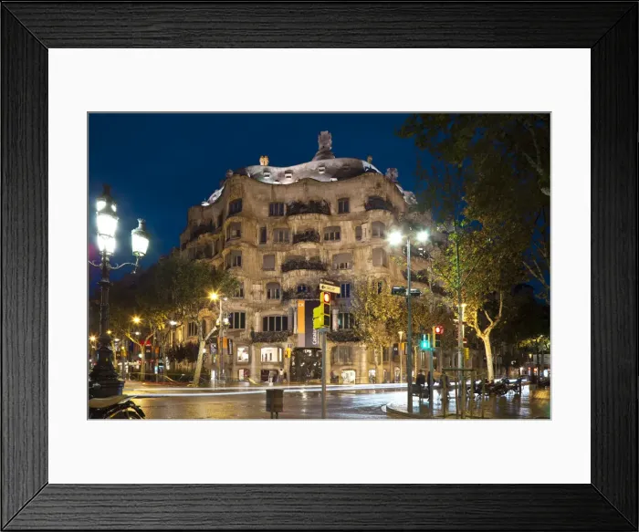 Framed Print : La Pedrera (Casa Mila) by Gaudi, Barcelona, Spain
