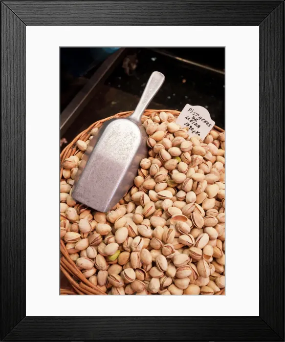 Framed Print : Pistachio nuts, La Boqueria Market, Barcelona, Spain