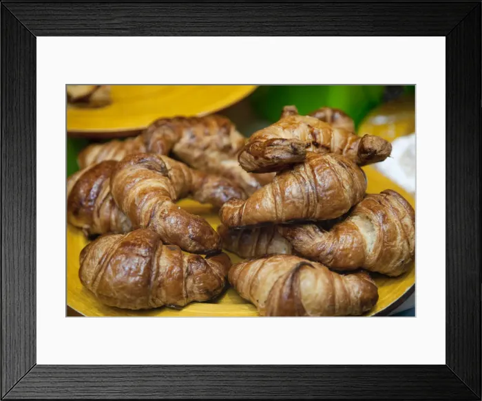 Framed Print : Croissants in bakery window, Barcelona, Spain Framed Print : Croissants in bakery window, Barcelona, Spain
