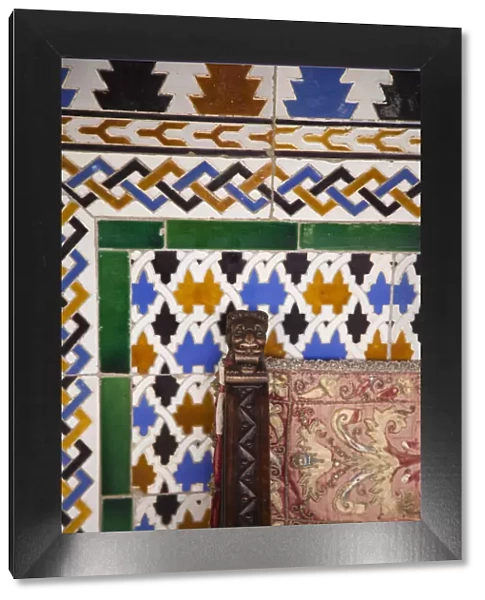 Spain, Castilla y Leon Region, Segovia Province, Segovia, The Alcazar, tile detail