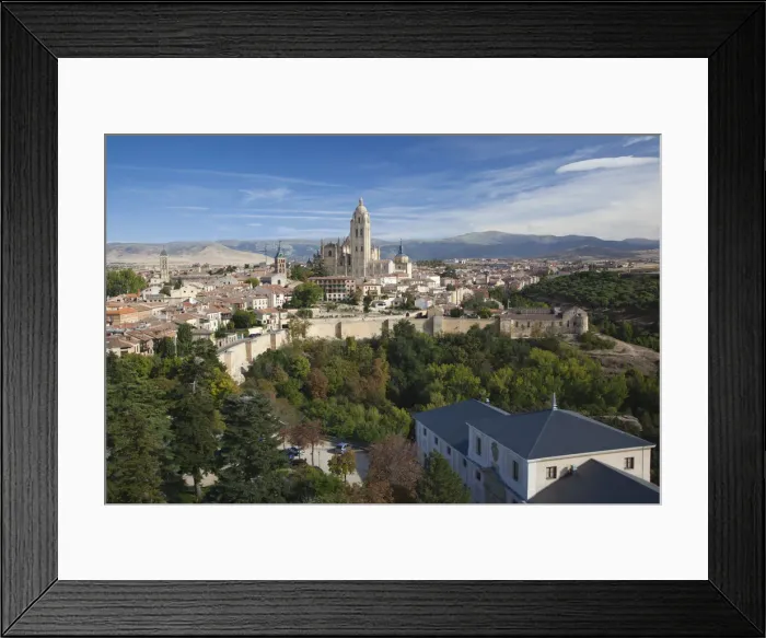 Framed Print : Spain, Castilla y Leon Region, Segovia Province, Segovia, elevated town view with Framed Print : Spain, Castilla y Leon Region, Segovia Province, Segovia, elevated town view with