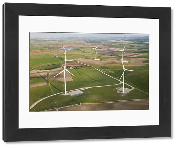 Aerial view of wind turbines, Andalucia, Spain