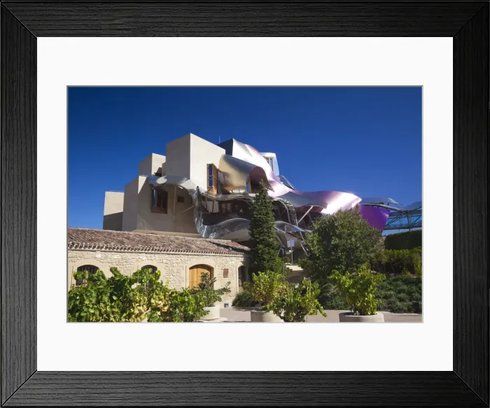 Framed Print : Spain, La Rioja Area, Alava Province, Elciego, Hotel Marques de Riscal, designed by Framed Print : Spain, La Rioja Area, Alava Province, Elciego, Hotel Marques de Riscal, designed by