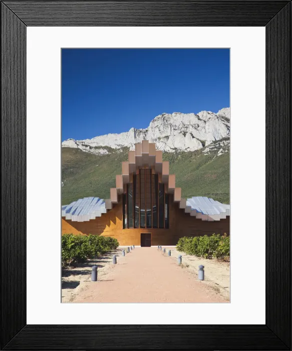 Framed Print : Spain, La Rioja Area, Alava Province, Laguardia, Bodegas Ysios winery, designed by Framed Print : Spain, La Rioja Area, Alava Province, Laguardia, Bodegas Ysios winery, designed by