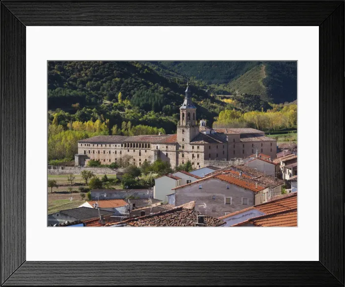 Framed Print : Spain, La Rioja Region, La Rioja Province, San Millan de Cogolla, elevated view of