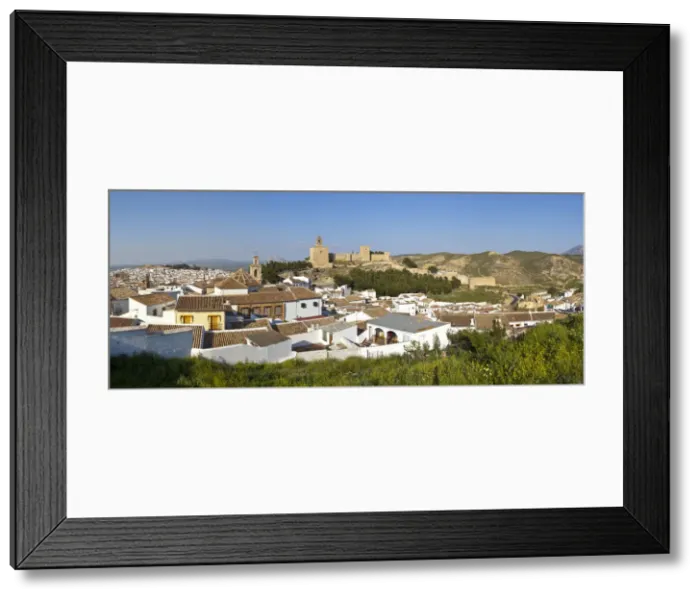Framed Print : Moorish Alcazaba (castle) & city overview, Antequera, Malaga Province, Andalusia, Spain