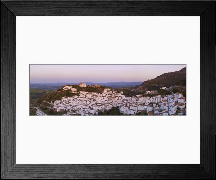 Framed Print : Casares illuminated at sunrise, Casares, Malaga Province, Andalusia, Spain
