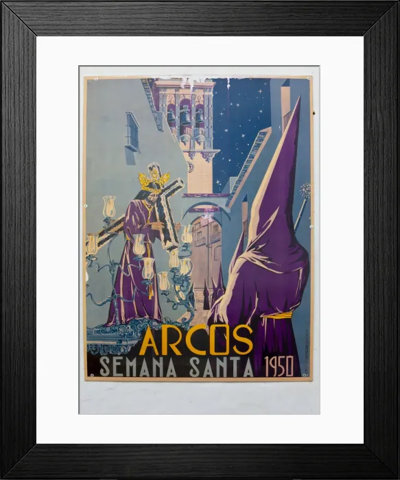 Framed Print : Old Semana Santa poster, Arcos De la Fontera, Cadiz Province, Andalusia, Spain Framed Print : Old Semana Santa poster, Arcos De la Fontera, Cadiz Province, Andalusia, Spain