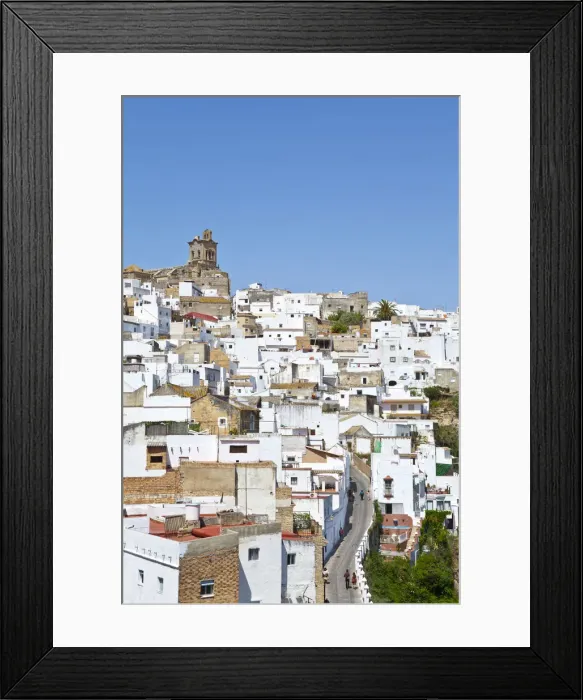 Framed Print : Church of San Pedro surounded by a tapestry of whitewashed houses, Arcos De la Fontera Framed Print : Church of San Pedro surounded by a tapestry of whitewashed houses, Arcos De la Fontera