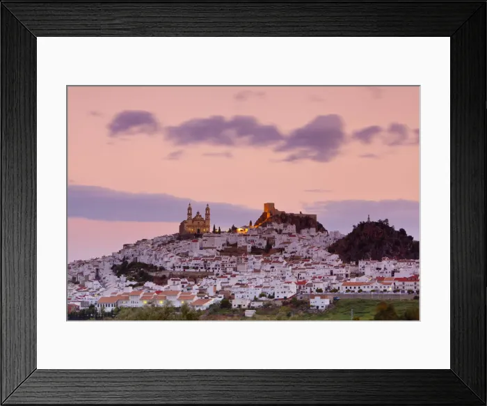 Framed Print : Olvera illuminated at sunrise, Olvera, Cadiz Province, Andalusia, Spain Framed Print : Olvera illuminated at sunrise, Olvera, Cadiz Province, Andalusia, Spain
